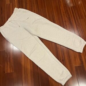 MARINE LAYER Quilted Jogger Sweatpants Corbet Oatmeal Heather Lounge Pants Small